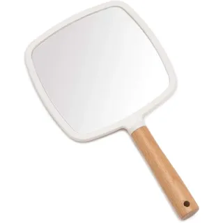 Handspiegel Holz Einseitig Tragbar Kosmetikspiegel für Make-up Rasieren Damen
