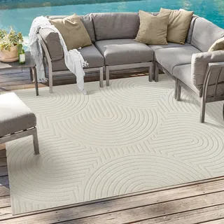 Sanat Teppich Berlin, rechteckig, Höhe: 6 mm, In -und Outdoor geeignet, Außenbereich, Terrasse, Balkon, auch Läufer beige 120 cm x 170 cm x 6 mm