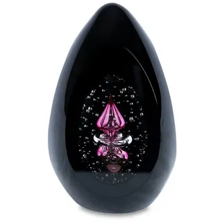 Levandeo® Skulptur, Design Glas Skulptur H15cm Schwarz Rosa Kunst Unikat Briefbeschwerer rosa