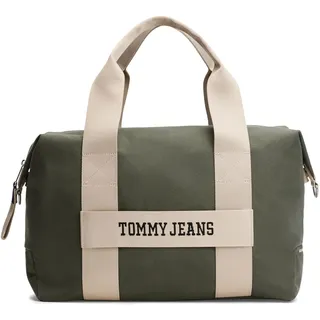 Tommy Jeans Herren Retro Cool Duffle Bag mit Gepäckgurt, Zinngrün, Einheitsgröße, Coole Retro-Reisetasche mit Gepäckgurt