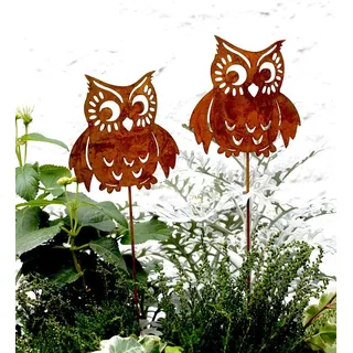 LB H&F Lilienburg Roststecker Herbst Herbstdeko Gartendeko Gartenstecker Rost Metall Dekofigur Gartenfigur Rostfigur (Eule NEO)