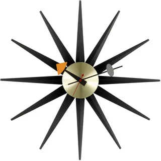 Vitra - Sunburst Clock, schwarz/ messing