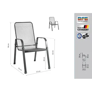 MFG MEC-Stor Gartenstuhl 57 x 72,5 x 95 cm grau 6 St.