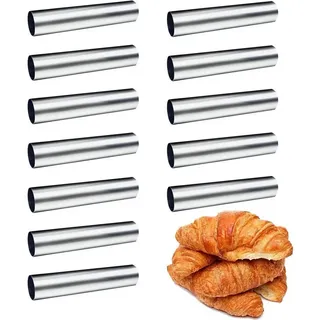 LuxusKollektion Backform Backform Cannoli 12tlg Edelstahl Röhrchen 125x25mm #1 silberfarben