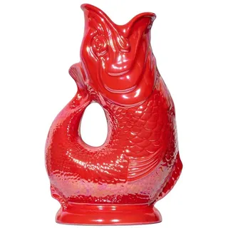 Gluckigluck Karaffe XL Rot schimmernd – 1,2 l – Original Gluggle Jug aus England – Wasserkrug mit Glucker-Geräusch Handgefertigt & schimmernde Oberfläche – Kult-Krug als Vase oder Dekanter
