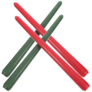 UTHCLO 4stücke Grün-rote Stabkerzen Tropffreie Weihnachtskerzen Duftlose Weihnachtsdekoration Weihnachtskerzenset Festliche Kerzendekoration Für Weihnachtsfeier Und Abendessen