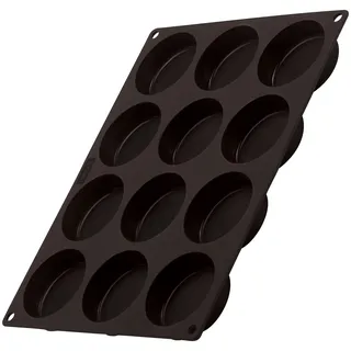 Lurch 85087 FlexiForm Burger Buns 12fach / Backform für 12 Burger Brötchen (ø 6,3 cm) aus 100% BPA-freiem Platin Silikon, Braun
