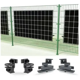 Ambiente Home Zaunklemmen Set 4 Stück schwarz für Solarmodule