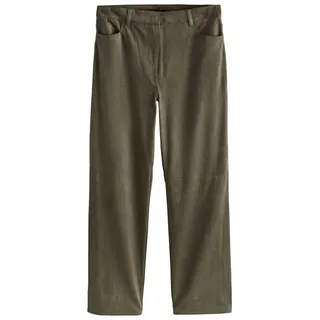 Next Lederhose Straight Fit Hose aus Kunstwildleder, Kurzgröße (1-tlg) grün 18 (GB: 8 Petite)