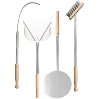 VENTURA Pizzaschaufel-Set Pizzaschieber Pizzaheber 4-teilig, Edelstahl