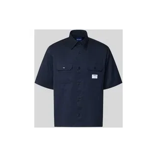 Relaxed Fit Freizeithemd aus reiner Baumwolle Modell 'EKYNO', Dunkelblau, L