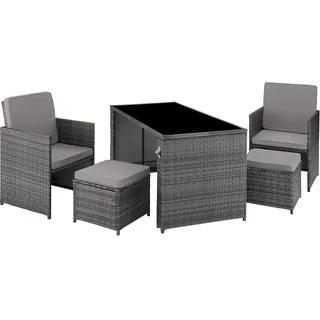 Tectake Palermo Set 4-tlg. Grau