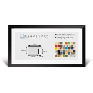 Morena MDF Rahmen für Bild 20x60cm Schwarz Matt mit Acrylglas