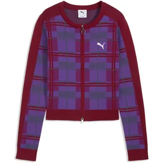 Puma T7 Tartan Slim Strickjacke Rot M