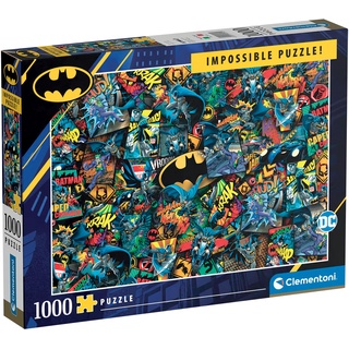 Clementoni 39575 Batman – 1000 Teile Impossible Puzzle, Geschicklichkeitsspiel für die ganze Familie, buntes Legespiel, Erwachsenenpuzzle ab 9 Jahren, 28.1 x 37 x 5.5