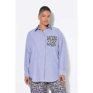 Studio Untold Hemd Oversize Shape mit Streifen/Leo Blau 50-52