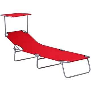 Outsunny Sonnenliege 187 x 58 x 27 cm Rot