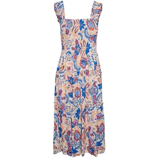 Vero Moda Menny Sl Smock Calf ärmelloses Langes Kleid Silver Lining / Aop Hayda XS