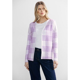 Cecil Strickjacke mit offenem Schnitt lila|weiß XL (44)