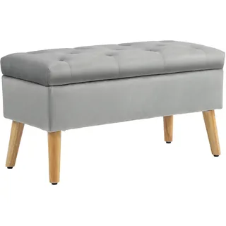Homcom Polsterbank Samt Grau 80 x 35 x 42 cm