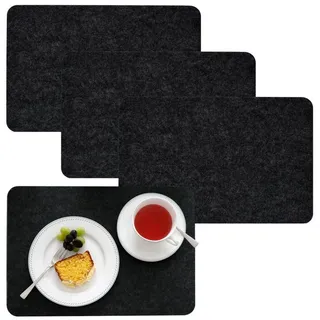 Dune Design DuneDesign 4 Extra-Dicke Filz Tischsets 43x30x0,5cm Edle Platzsets Tisch-Unterlage Filzunterlage Anthrazit