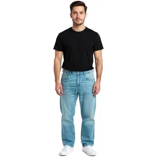stylische Herren Jeans im Skater Fit-Stil Denim-Hose mit Reißverschluss BR-11000-1700 Hell-Blau - W31/L32