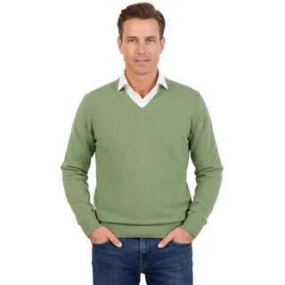 Marenza Herren Pullover mit V-Ausschnitt aus Kaschmirmischung und Seide, Made in Italy, Langarm - M