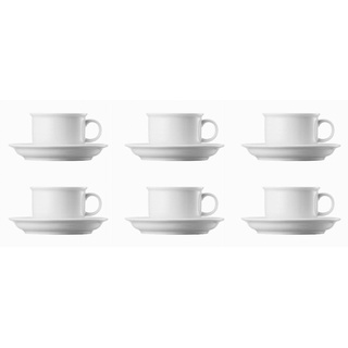 6 x Kaffeetasse 2-tlg. - THOMAS TREND - Dekor Weiß - 1 Set