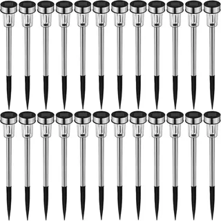 Tectake Außenleuchte Edelstahl 4,7 x 37 cm 24er Set silber
