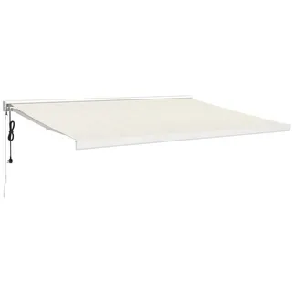 furnicato Markise Einziehbar Creme 4x3 m Stoff und Aluminium (1-St) weiß