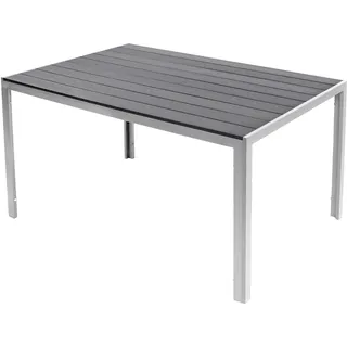 Mojawo Gartentisch 180 x 90 x 74 cm Silber/Grau