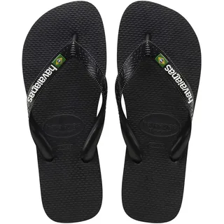 havaianas Brasil Logo Flip-Flops Black/White 23