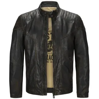 Milestone Lederjacke MSArlington handgewachste Bikerjacke aus Lammleder schwarz 56