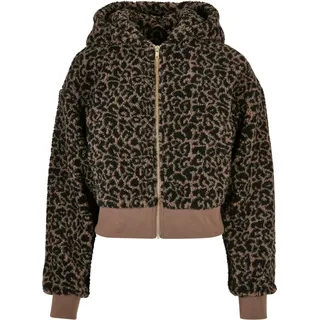 URBAN CLASSICS Short Oversized Aop Sherpa Jacke Dark Taupe Leo XL