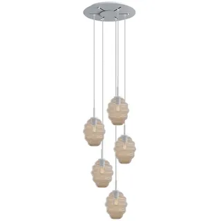 s.luce Echos 5-flg. Ø 60 cm rund Glas, Weiß