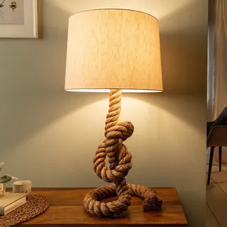 Maritime Stehlampe SEVEN SEAS 80cm Seil Tischleuchte Tischlampe Tau-Lampe Strick