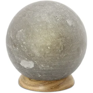 Salzkristall-Tischlampe HIMALAYA SALT DREAMS "Planet" Lampen grau Dekoleuchten Handgefertigt aus Salzkristall - jeder Stein ein Unikat, ca.3 kg