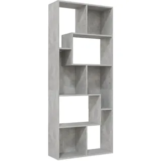 vidaXL Bücherregal Raumteiler Standregal Wandregal Aktenregal Sideboard Regal Büroregal Raumtrenner Schrank Büro Betongrau 67x24x161cm Holzwerkstoff