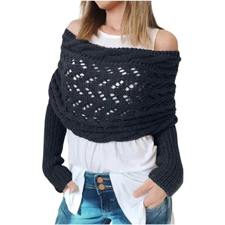 Multifunktionaler Pulloverschal Mit Ärmeln Für Damen - Wickelpullover, Kaschmir Schultertuch Zubehör, One Size