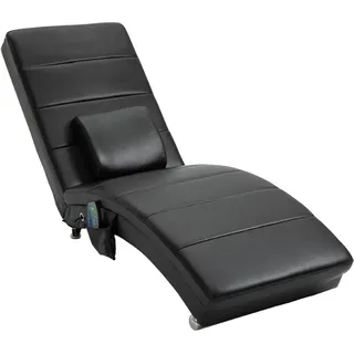 HOMCOM Relaxliege Elektrisch mit Liegefunktion 8 Massagepunkten Schwarz | Fernsehsessel, Massagesessel, Relaxsessel, Zero-G Design, für Wohnzimmer, Kunstleder