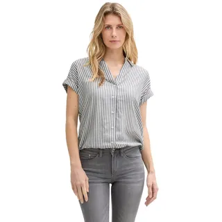 Tom Tailor 1045239 Kurzarm-bluse - Navy White Thin Stripe 38