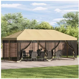 vidaXL Pavillon 6 x 3 m inkl. 4 Seitenteile Creme