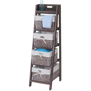 MCW Leiterregal Franca Standregal 101 x 30 x 35 cm Braun