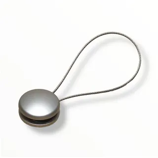 Prodecoshop Magnet Clip - Dekomagnet - Ø 28 mm mit Drahtschlaufe - z.B. zum Raffen von Gardinen, Edelstahl