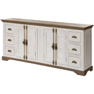 Massivmoebel24 Sideboard 200 x 90 x 45 cm Weiß