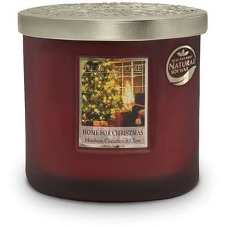 Duftkerze Ellipse, 2 Dochte, 220 g / 40 h, Modell Weihnachten am Feuer (Mandarine, Zimt und Nelken) Heart & Home