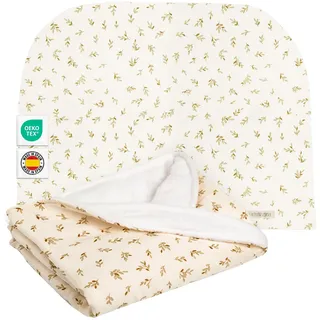 MIMUSELINA Babydecke Baumwolle 90x70 cm | Babydecke Winter und Herbst | Baby Decke neugeborenen Warm für Bett und Kinderwagen | Ecru