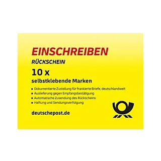 Deutsche Post Briefmarken 4,85 € Einschreiben Rückschein DE Selbstklebend National 10 Stück
