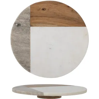 Bloomingville Tablett, Marmor, Holz, Durchmesser: 30,5 cm