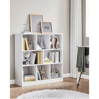 VASAGLE Bücherregal, Würfelregal, aus Holz, als Raumteiler,97,5 x 30 x 100 cm weiß
